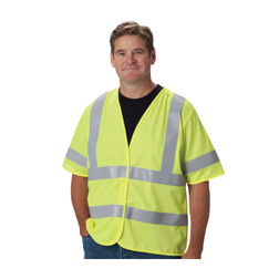 PIP 305-HSSVFR Hi-Vis Yellow Polyester Solid Flame Resistant Safety Vest