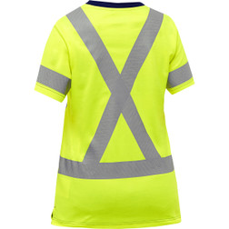 PIP Bisley 313W1118X Hi-Vis Yellow Cotton/Polyester X-Back Short Sleeve Protective Shirt