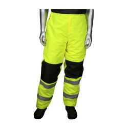 PIP 318-1775 Hi-Vis Yellow 300D Polyester Insulated Bib Pant with Black Trim