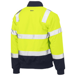 PIP Bisley 333M6730T Hi-Vis Yellow 300D Polyester Bomber Jacket with Built-In Padded Lining