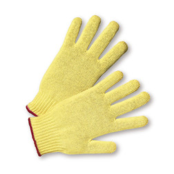 PIP 35K Seamless Knit Yellow DuPont Kevlar Uncoated Regular Weight Cut Resistant Gloves