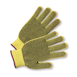 PIP 35KDBS Seamless Knit Yellow DuPont Kevlar PVC Coated Regular Weight Cut Resistant Gloves