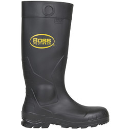 PIP Boss Footwear 380-800 Black PVC Slip-On Over-the-Sock Plain Toe Boot