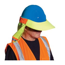 PIP EZ-Cool 396-800-YEL One Size Fits Most Hi-Vis Yellow Polyester Reusable Hard Hat Visor with Neck Shade