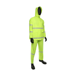 PIP Viz 4031 Hi-Vis Yellow PVC/Polyester 3-Piece Rain Suit