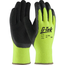 PIP G-Tek 41-1420 Seamless Knit Hi-Vis Yellow Acrylic Latex Coated Insulated Cold Protection Gloves