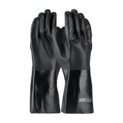PIP ProCoat 58-8040DD Straight Men's Black PVC Chemical Resistant Gloves