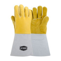 PIP Ironcat 9060 Yellow Top Grain Elkskin Leather Gauntlet Hand Protect Welding Gloves