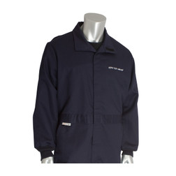 PIP 9100-2160D 9.2 Cal Navy Cotton/Nylon Arc Rated/Flame Resistant Dual Certified Electrical Safety Coverall