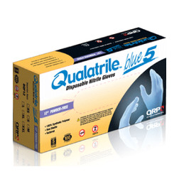 PIP QRP Qualatrile BQF12 Blue Nitrile Rolled Disposable Powder Free Critical Environment Gloves