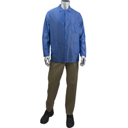 PIP Uniform Technology BR49A-44RB Royal 87% Polyester/13% Cotton StatStar Short ESD Reusable Lab Coat