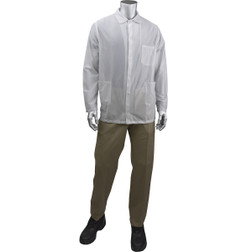 PIP Uniform Technology BR49A-44WH White 87% Polyester/13% Cotton StatStar Short ESD Reusable Lab Coat