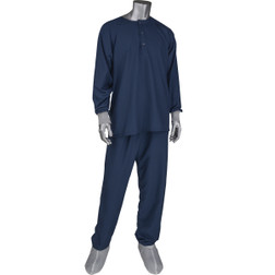 PIP Uniform Technology HSCTM3-48NV Navy 99% Polyester/1% Carbon Microdenier ESD Reusable Sitewear Top
