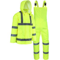 PIP Viz WW4033P Hi-Vis Yellow Polyester Waterproof Rain Bib Overall