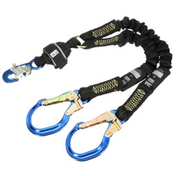 3M DBI-SALA 1246525 ShockWave Arc Flash 100% Tie-Off Stretch Web Shock-Absorbing Twin-Leg Lanyard, 6 ft