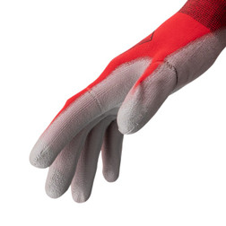 HexArmor 1033 Helix Red/Gray Nylon/Spandex A1 Cut Level Cut-Resistant Gloves - 12 Pair