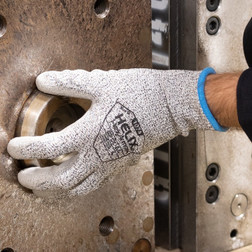 HexArmor 1074 Helix Gray HPPE/Polyester/Fiberglass A4 Cut Level Cut-Resistant Gloves - 12 Pair