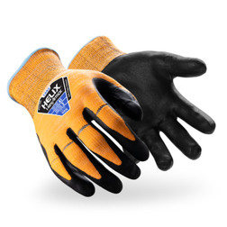 HexArmor 1092 Helix Orange Cuff/Black Palm Nylon/Elastane A1 Cut Level Cut-Resistant Gloves - 12 Pair