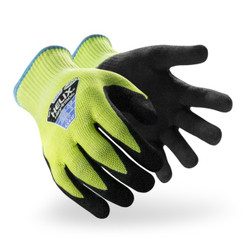 HexArmor 2062 Helix Lime Cuff/Black Palm HPPE/Steel and Fiberglass A9 Cut Level Safety Gloves - 12 Pair