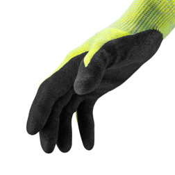 HexArmor 2062 Helix Lime Cuff/Black Palm HPPE/Steel and Fiberglass A9 Cut Level Safety Gloves - 12 Pair