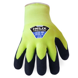 HexArmor 2077 Helix Lime Cuff/Black Palm Acrylic and Fiberglass A6 Cut Level Cut-Resistant Gloves - 12 Pair