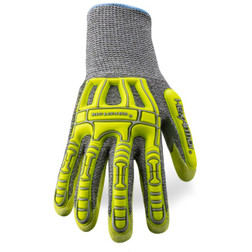 HexArmor 2090X Rig Lizard Thin Lizzie Blue Cuff/Gray Palm HPPE/Fiberglass A4 Cut Level Cut-Resistant Gloves - 12 Pair