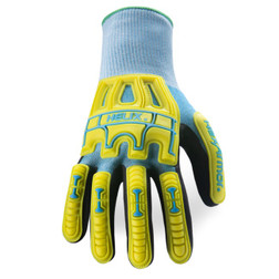 HexArmor 3010 Helix Core series Blue HPPE/Steel/Fiberglass/Polyester A5 Cut Level Cut-Resistant Gloves - 12 Pair