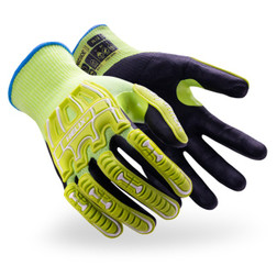 HexArmor 3062IMP Helix Blue/Black HPPE/Metal Fibers A9 Cut Level Cut-Resistant Gloves - 12 Pair