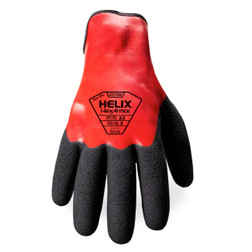 HexArmor 3070W Helix Black/Red Polyester Shell A3 Cut Level Cold Weather Work Gloves - 12 Pair