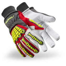 HexArmor 4073W Chrome SLT Hi-Vis Red/Gray TPR A6 Cut Level Winter Gloves - 12 Pair