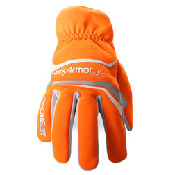HexArmor 4075 Chrome SLT Hi-Vis White/Orange Goatskin Leather A6 Cut Level Safety Gloves - 12 Pair