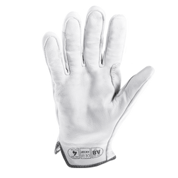 HexArmor 4081 Chrome Series White/Lime/Gray Goatskin Leather A8 Cut Level Cut-Resistant Gloves - 12 Pair