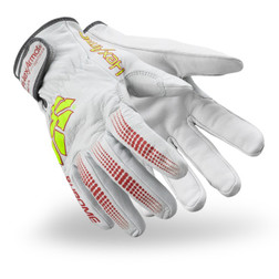 HexArmor 4082 Chrome Series Gray/Red/White SuperFabric A8 Cut Level Cut-Resistant Gloves - 12 Pair