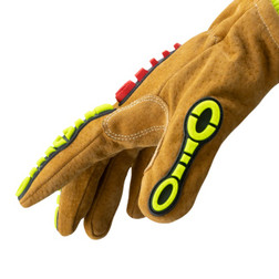 HexArmor 4090IMPW Chrome Series Brown Cowhide Leather A8 Cut Level Cut-Resistant Gloves - 12 Pair