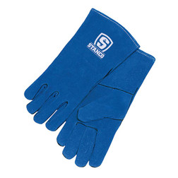Stanco 2017 Medium Deluxe Blue Cowhide Leather Split Welding Gloves - Pair