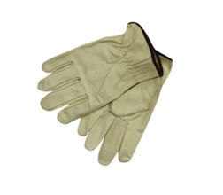 Stanco 2054 Small to X-Large Grain Cowhide/Split Leather Back Elastic Wrist Driver's Gloves - Pair
