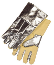 Stanco ACKK2XXWL Large Silver/Tan Aluminized Carbon Kevlar® Back Work Gloves - Pair