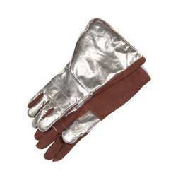 Stanco ARTH7517WL Large Brown/Silver Aluminized Back Scarfing Gloves - Pair