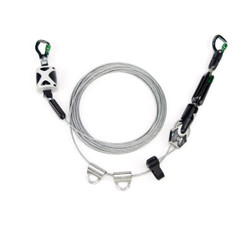 MSA 10219289 Temporary Cable Horizontal Lifeline, 2 Workers, 60 ft with Bypass Shuttles - Multiple Lengths