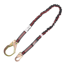 KStrong UFL204111 6 ft Polyester Webbing Internal Design Shock Absorbing Lanyard with Snap & Rebar Hook - Each