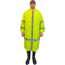 Louisiana Professional Wear 150SHC Fluorescent Green with Silver Reflective Film 0.35 mm PVC/Polyester Industrial Waterproof Enhanced Protective Raincoat with Detachable Hood - Each