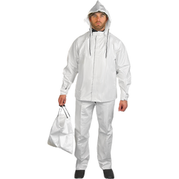 Louisiana Professional Wear 210STS White PVC/Nylon/Polyester Industrial Waterproof 4-Piece Protective Hydroblast Suit - Each