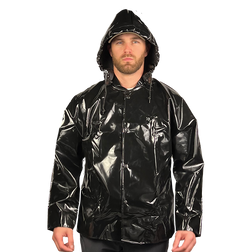 Louisiana Professional Wear 450SCJ Black Thermoplastic Polyurethane/400 Denier Nylon Industrial Waterproof Protective Rain Jacket - Each