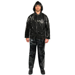 Louisiana Professional Wear 450SCJ Black Thermoplastic Polyurethane/400 Denier Nylon Industrial Waterproof Protective Rain Jacket - Each