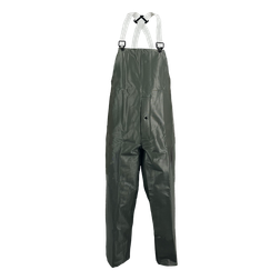 Louisiana Professional Wear 600BTF Dark Green PVC/Non-Woven Polyester Industrial Waterproof Protective Bib Trouser - Each