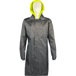 Louisiana Professional Wear 910SHC Fluorescent Yellow with Silver Reflective Tape/Black Polyurethane/Nylon Waterproof Reversible Protective Raincoat with Detachable Hood - Each