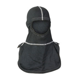 MAJFIRE C6 PAC II Black 65% Oxidized Polyacrylonitrile (OPF)/35% Artificial Tri-Blend 21 in Long Notched Shoulder Bib Protective Hood - Each