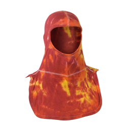 MAJFIRE FLAME PAC II Red/Orange/Yellow and White Tie Dye Nomex Blend 21 in Long Notched Shoulder Bib Protective Hood - Each