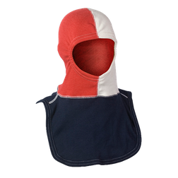 MAJFIRE Patriot PAC II Red/White/Navy Blue Nomex Blend 21 in Long Notched Shoulder Bib Protective Hood - Each