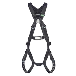 MSA V-FORM Arc-Flash Full-Body Harness: Steel Back D-Ring, Tongue Buckle Legs